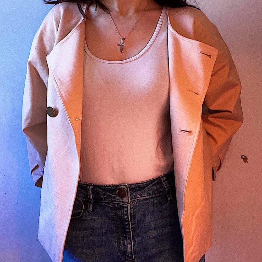 pale pink blazer | black label by chico’s | size 0